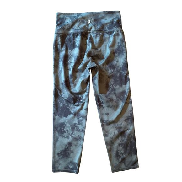 Athleta XS Tie-Dye Cropped Leggings Green Gray Mid Rise 743N - Picture 7 of 9